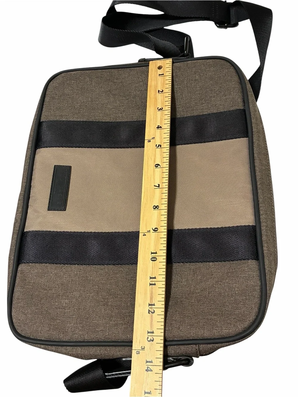 Ted Baker London Spiner Brown Tonal Block Messenger Crossbody Bag Adjustable